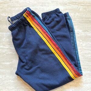 Aviator Nation Navy 5 stripe sweatpants